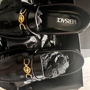 VERSACE Black Medusa '95 Loafers 6.5 womens